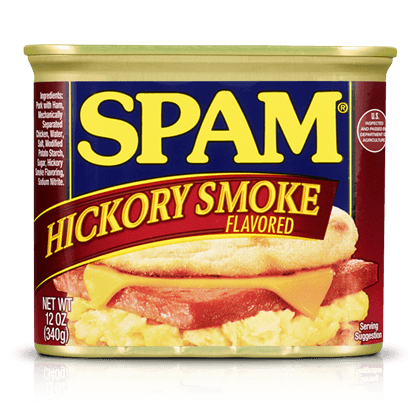 Spam Variety 4 Pack, 1- Original, 1-Hot and Spicy, 1-Bacon, 1-Hickory Smoke  with 1-Magnetic Notepad